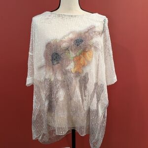 Floral Mesh Women Top